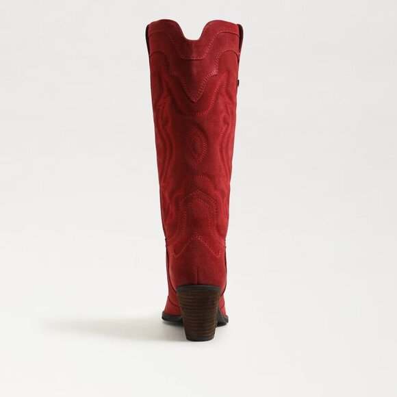 Sam Edelman James Western Boots Red Suede WIDE CALF 11 - Picture 4 of 4
